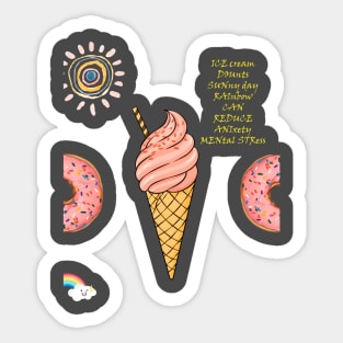 summer ice cream dounts rainbow Sticker